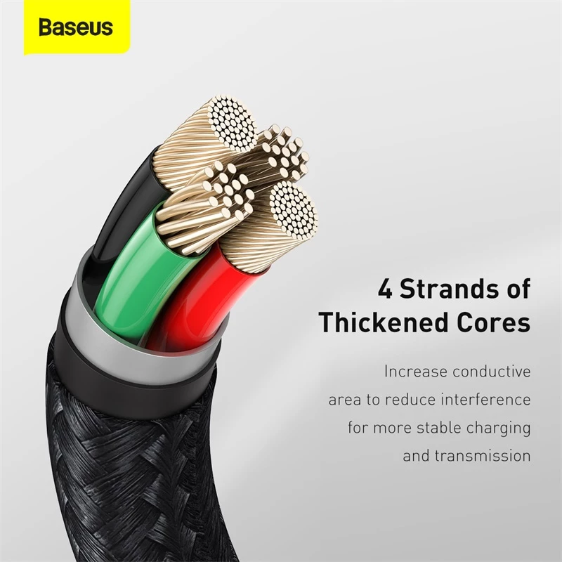 BASEUS Fast Charge Cafule tiedonsiirtokaapeli - USB Type-A - Lightning - 480 Mbit/s (2,4 A PD) - 1 m - musta