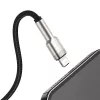BASEUS Fast Charge Cafule tiedonsiirtokaapeli - USB Type-A - Lightning - 480 Mbit/s (2,4 A PD) - 1 m - musta