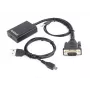 GEMBIRD VGA-HDMI-sovitinkaapeli, USB-virralla 15 cm - musta
