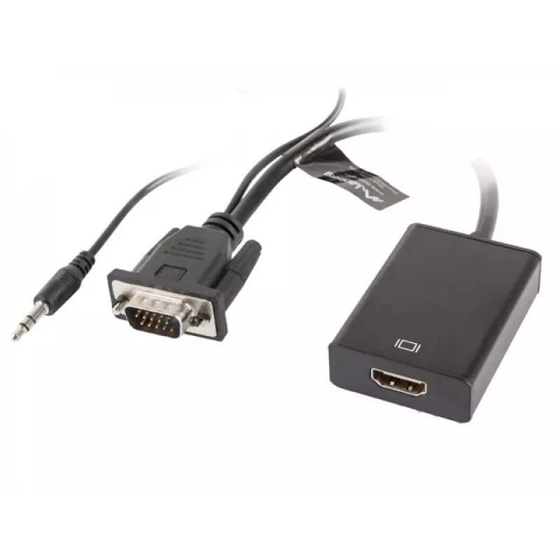 LANBERG videokaapelisovitin HDMI tyyppi A (Standard) VGA (D-Sub) 0,2 m musta