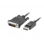 Videosovitinkaapeli LANBERG DisplayPort (uros) - DVI-D (uros), 1 m, musta, tukee 1080p