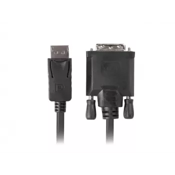 Videosovitinkaapeli LANBERG DisplayPort (uros) - DVI-D (uros), 1 m, musta, tukee 1080p