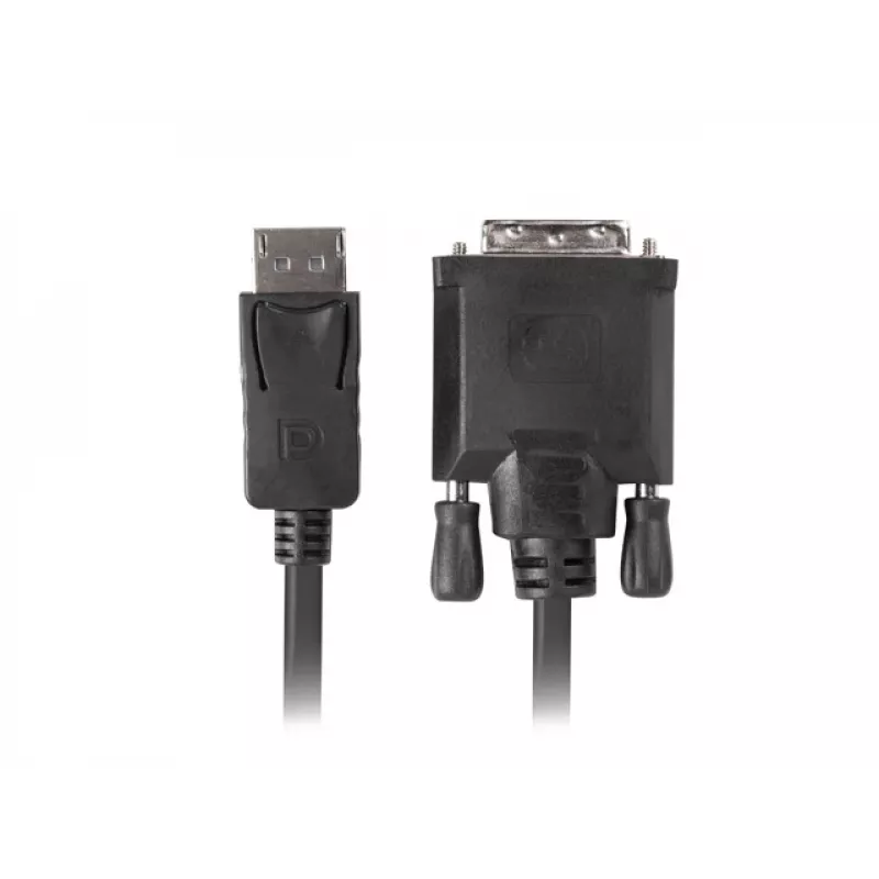 Videosovitinkaapeli LANBERG DisplayPort (uros) - DVI-D (uros), 1 m, musta, tukee 1080p