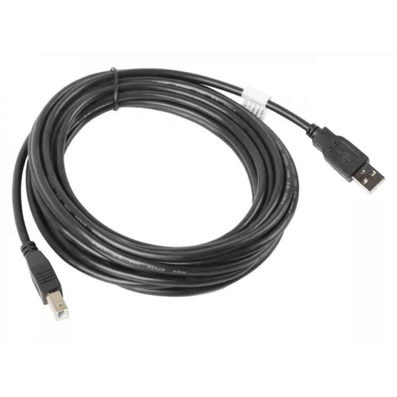 LANBERG USB-a(m)->USB-b(m) 2.0 -kaapeli 5 m musta