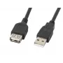 USB-A-USB-A-kaapeli LANBERG CA-USBE-10CC-0007-BK, USB 2.0, 0,7 m, musta