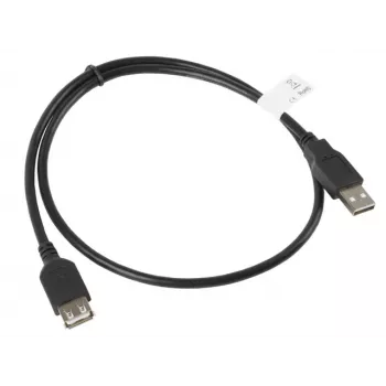 USB-A-USB-A-kaapeli LANBERG CA-USBE-10CC-0007-BK, USB 2.0, 0,7 m, musta
