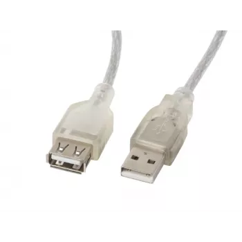 USB-kaapeli LANBERG CA-USBE-12CC-0018-TR 1,8 m USB 2.0 A-A läpinäkyvä