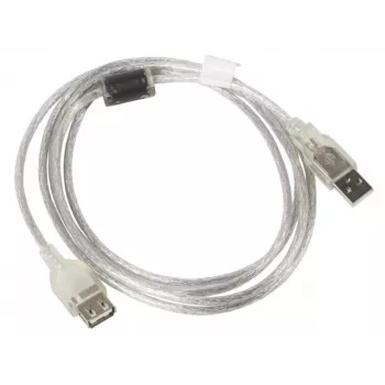 USB-kaapeli LANBERG CA-USBE-12CC-0018-TR 1,8 m USB 2.0 A-A läpinäkyvä
