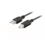 LANBERG USB-A(m)->USB-B(m) 2.0 -kaapeli 1 m musta ferriitti, box