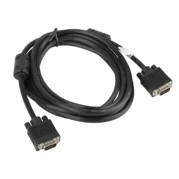 LANBERG VGA M/m -kaapeli, kaksinkertaisesti suojattu, ferriitti, 3 m, musta