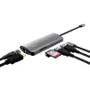 Trust Dalyx 23775 7-in-1 USB-C-monitoimiadapteri, USB-C 3.2, HDMI, RJ-45 Gigabit Ethernet, SD/microSD-kortinlukija, hopea