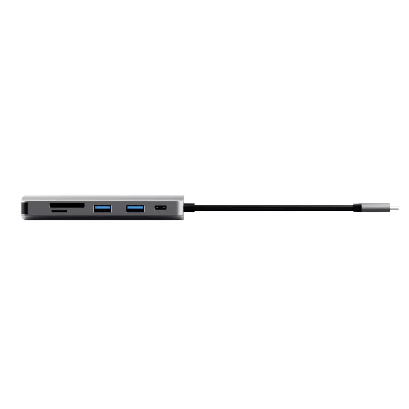 Trust Dalyx 23775 7-in-1 USB-C-monitoimiadapteri, USB-C 3.2, HDMI, RJ-45 Gigabit Ethernet, SD/microSD-kortinlukija, hopea