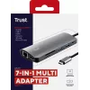 Trust Dalyx 23775 7-in-1 USB-C-monitoimiadapteri, USB-C 3.2, HDMI, RJ-45 Gigabit Ethernet, SD/microSD-kortinlukija, hopea
