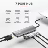 Trust Dalyx 23775 7-in-1 USB-C-monitoimiadapteri, USB-C 3.2, HDMI, RJ-45 Gigabit Ethernet, SD/microSD-kortinlukija, hopea