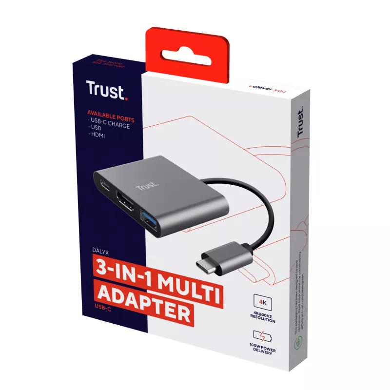 Trust Dalyx USB 3.2 Gen 1 (3.1 Gen 1) Type-C alumiini, musta