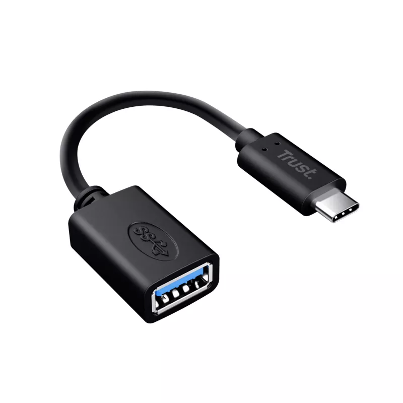 Trust Calyx 20967 USB-C (uros) – USB-A (naaras) -sovitin, USB 3.1 Gen 1, musta