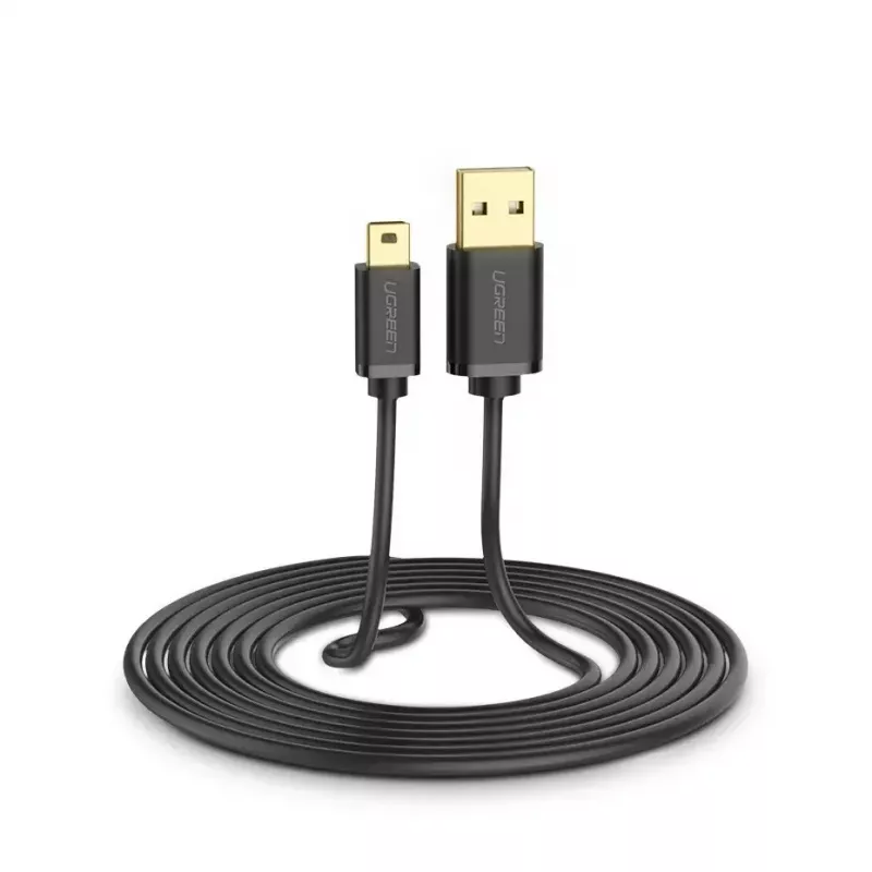 USB-kaapeli UGREEN 10385 Mini-USB 480 Mbit/s 1,5 m musta, nopea lataus