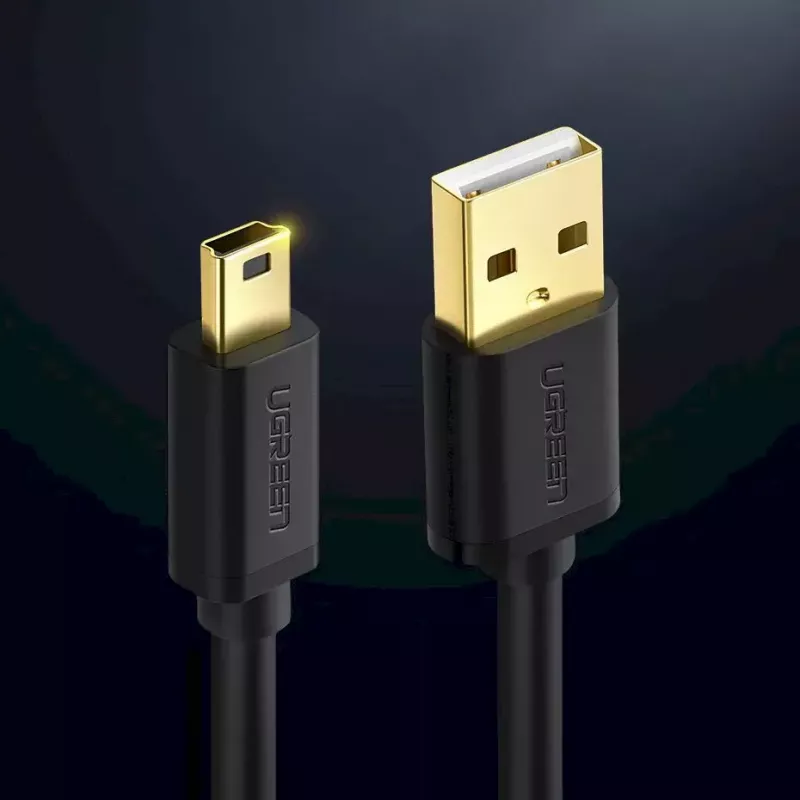 USB-kaapeli UGREEN 10385 Mini-USB 480 Mbit/s 1,5 m musta, nopea lataus