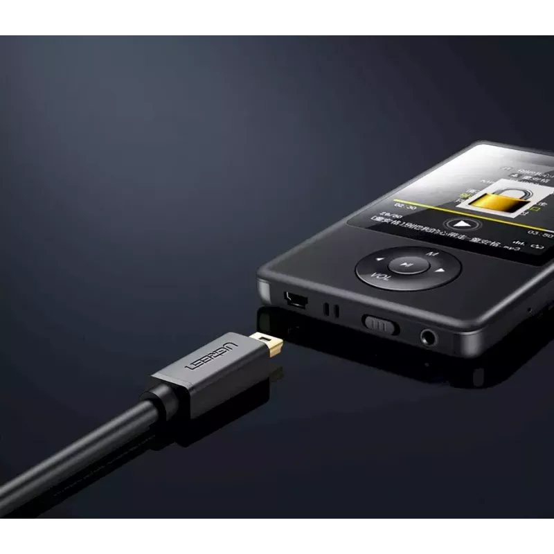 USB-kaapeli UGREEN 10385 Mini-USB 480 Mbit/s 1,5 m musta, nopea lataus