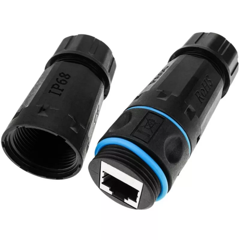 Techly IWP-MD C6-IP68T kaapelin sukupuolenmuunnin RJ-45 musta