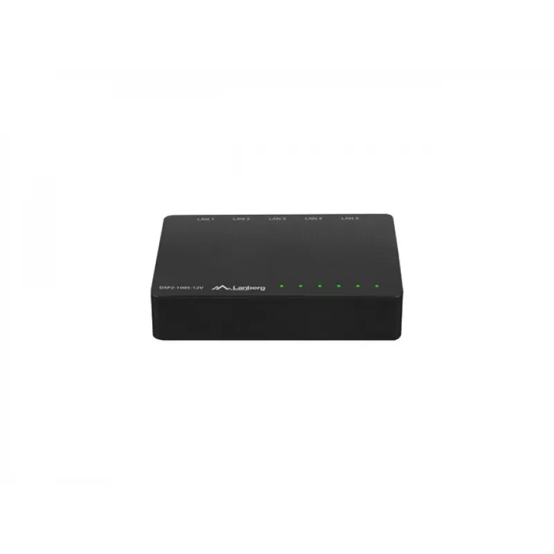 LANBERG kytkin Dsp2-1005-12v 5x 1Gb/s Unmanaged Gigabit Ethernet Desktop 12V