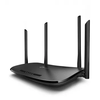 TP-Link AC1200 langaton VDSL/ADSL-modeemireititin, Wi-Fi 5 (802.11ac), Dualband (2,4 GHz / 5 GHz), Ethernet LAN, VDSL2, musta, pöytäreititin