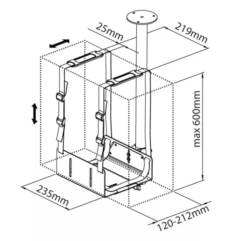 Techly ICA-CS 63 CPU-teline pöytään kiinnitettävä CPU-teline musta