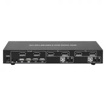 Techly IDATA DP-KVM2 KVM-kytkin musta