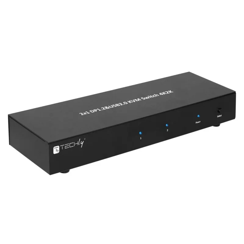 Techly IDATA DP-KVM2 KVM-kytkin musta