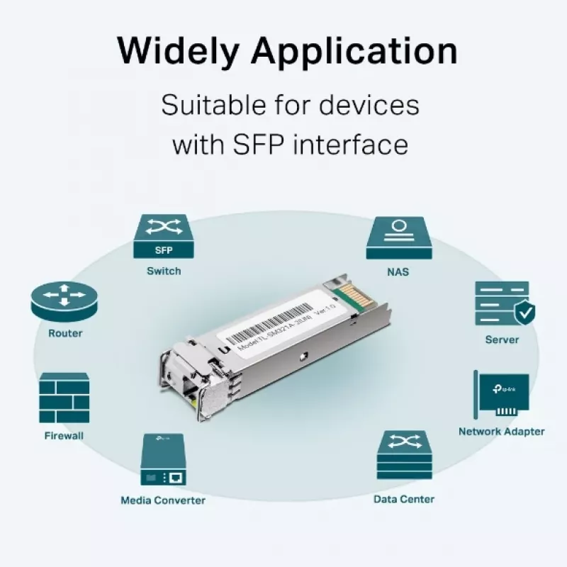 TP-Link Gigabit Single-Mode WDM Bi-Directional SFP -moduuli, kuitu, 1250 Mbit/s, SFP, LC (UPC), 9/125 µm, BX