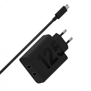 Motorola TurboPower 125W Duo -laturi yleislaturi musta AC-pikalataus sisäkäyttöön