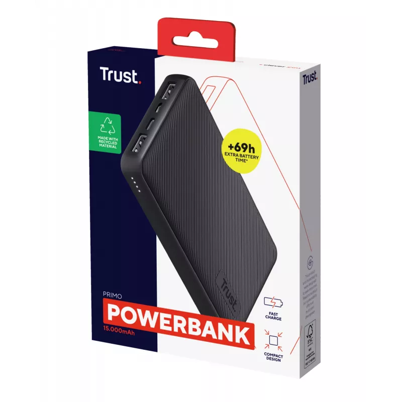 Trust Primo litiumioni (Li-Ion) 15000 mAh musta