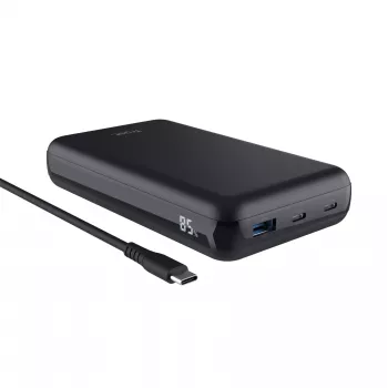 Trust Laro - varavirtalähde - 20000 mAh - 100 wattia - 5 A - QC 3,0, Power Delivery 3,0 + PPS - 3 lähtöliitäntää (4 pin USB Type A (QC 3,0), 2 x 24-