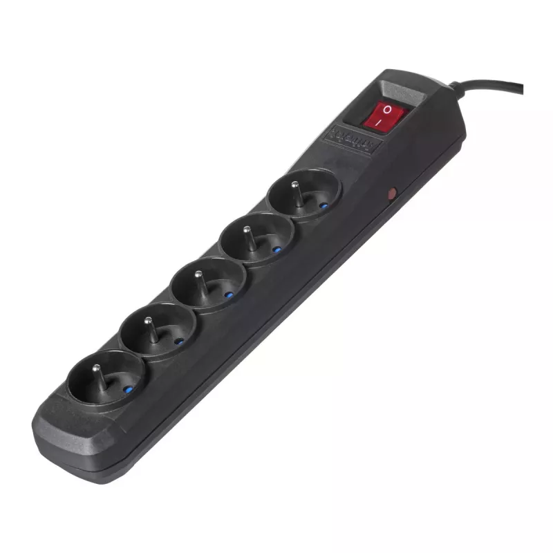 Jatkojohto ActiveJet ACJ COMBO 5G 1.5M — 5x Type-E-pistorasiaa, 1,5 m kaapeli, 2300 W, 10 A, Type-E-pistoke
