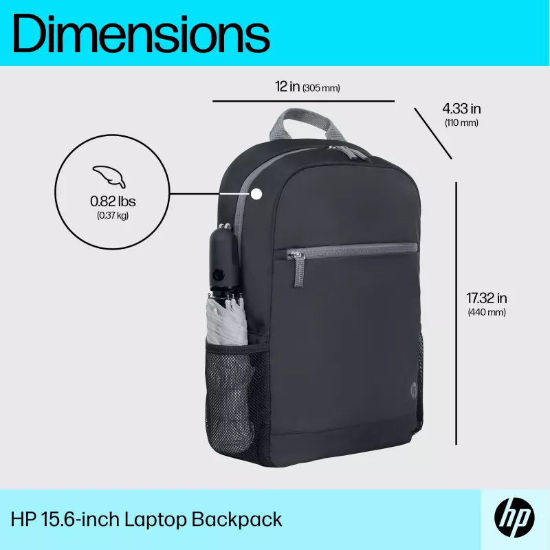 HP 15,6 tuuman kannettavareppu, reppu, 370 g