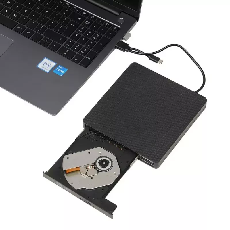 Optinen asema IBOX IED03 DVD±RW USB 3.1 Gen1 (USB-C) musta, tarjotin, 24x CD / 8x DVD