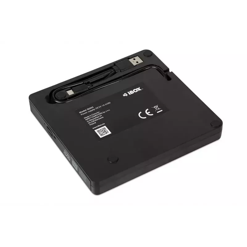 Optinen asema IBOX IED03 DVD±RW USB 3.1 Gen1 (USB-C) musta, tarjotin, 24x CD / 8x DVD