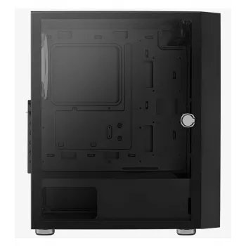 PC Midi Tower -kotelo AEROCOOL Graphite‑G‑BK‑v2 — musta, ATX/Micro‑ATX/Mini‑ITX, edessä 2×140 mm + takana 1×140 mm