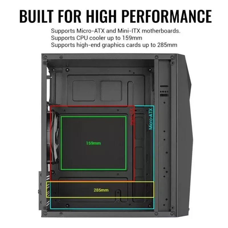 Aerocool PGS Raider Mini-G-BK-v3 tietokonekotelo, musta