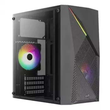 PC-kotelo AEROCOOL Raider Mini G V3 Mini-ITX / microATX, musta, sivulasiseinä, vihreä LED, max. GPU 285 mm, CPU-jäähdytin 159 mm