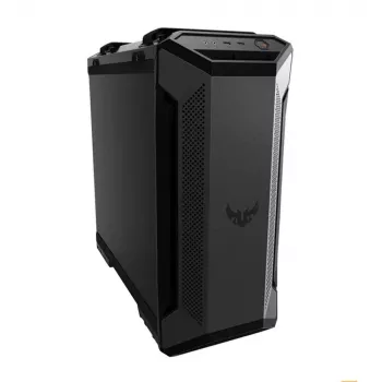 PC-kotelo ASUS TUF Gaming GT501 Midi Tower — musta, tukee ATX/Micro‑ATX/Mini‑ITX/E‑ATX, 3x120 mm edessä, 1x140 mm takana, 42 cm GPU, 18 cm CPU-jäähdytin