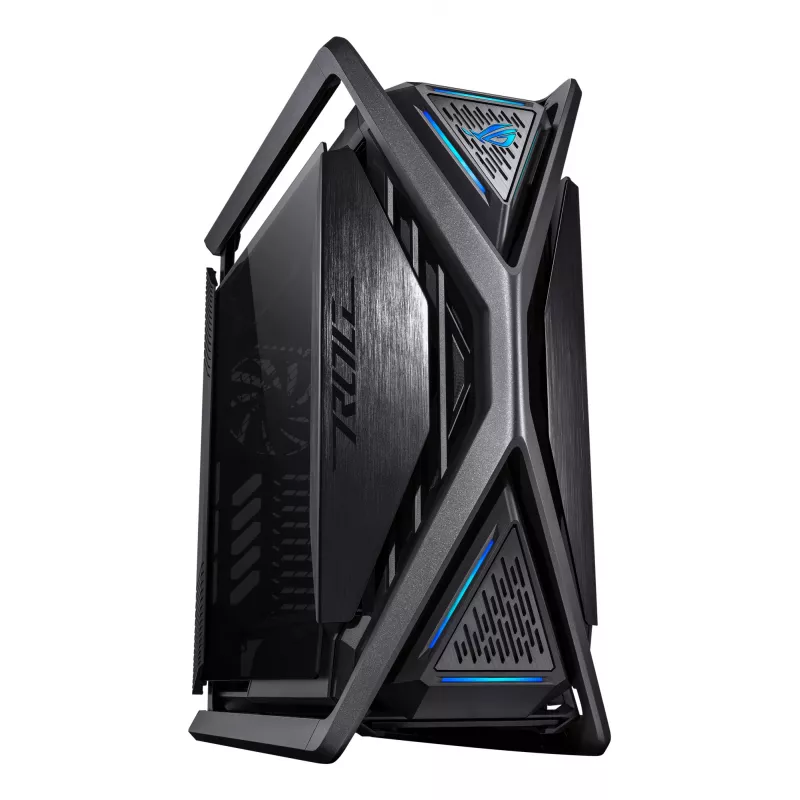 PC-kotelo ASUS ROG Hyperion GR701 BTF Edition Tower — musta, karkaistu lasi, tuki E-ATX/ATX/microATX, 46 cm GPU, 420 mm yläjäähdytin