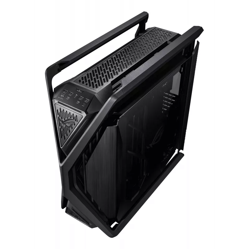 PC-kotelo ASUS ROG Hyperion GR701 BTF Edition Tower — musta, karkaistu lasi, tuki E-ATX/ATX/microATX, 46 cm GPU, 420 mm yläjäähdytin