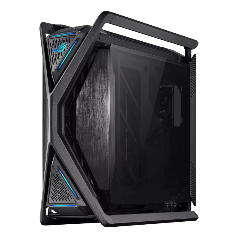 PC-kotelo ASUS ROG Hyperion GR701 BTF Edition Tower — musta, karkaistu lasi, tuki E-ATX/ATX/microATX, 46 cm GPU, 420 mm yläjäähdytin