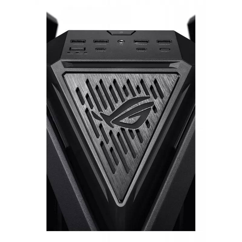 PC-kotelo ASUS ROG Hyperion GR701 BTF Edition Tower — musta, karkaistu lasi, tuki E-ATX/ATX/microATX, 46 cm GPU, 420 mm yläjäähdytin