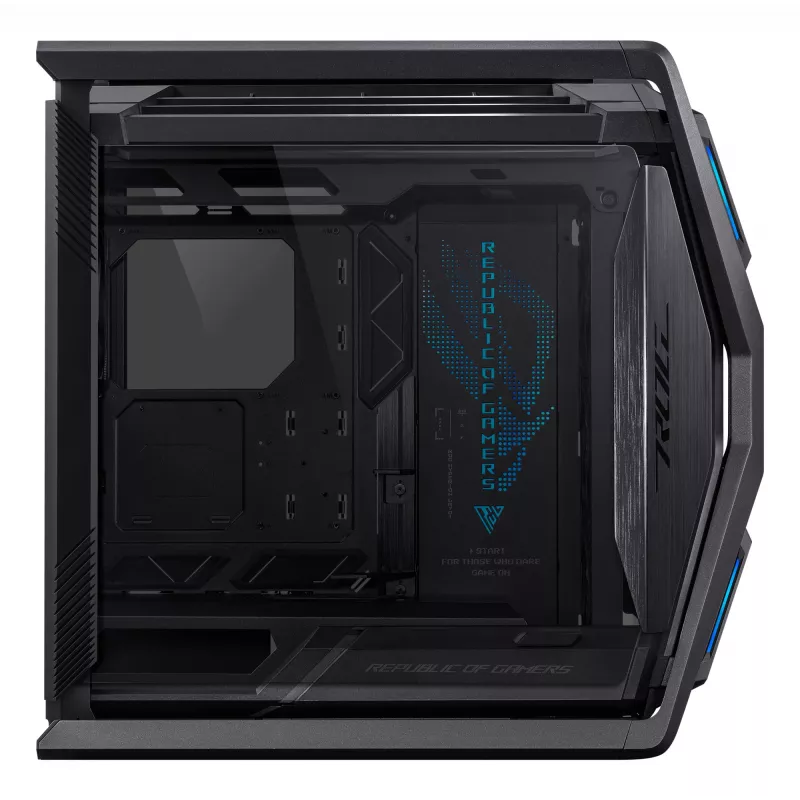 PC-kotelo ASUS ROG Hyperion GR701 BTF Edition Tower — musta, karkaistu lasi, tuki E-ATX/ATX/microATX, 46 cm GPU, 420 mm yläjäähdytin