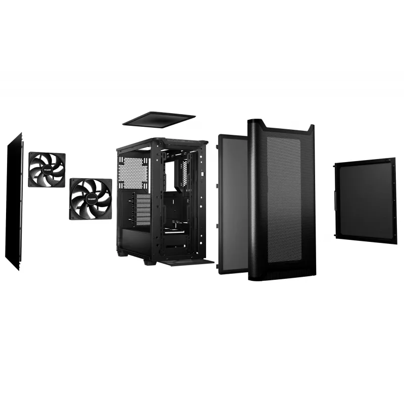 PC-kotelo be quiet! PURE BASE 501 Airflow Midi Tower musta
