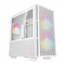 DeepCool CH360 Micro-ATX -tietokonekotelo, karkaistu lasi, ilman virtalähdettä, valkoinen