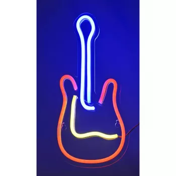 LED-neonvalokyltti ActiveJet AJE-NEON GUITAR monivärinen USB 5V, 240×176×20 mm, pinta-asennus