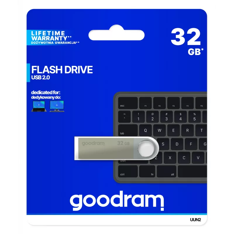 Goodram UUN2 USB-muistitikku 32 GB USB Type-A 2.0 hopea